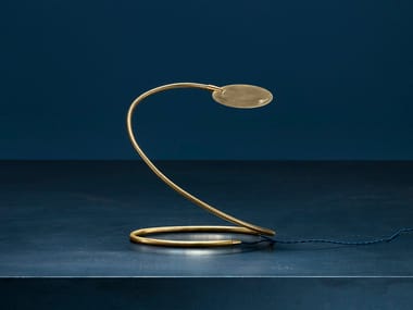 HEREM T - LED with swing arm brass table lamp by Catellani & Smith