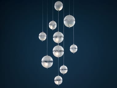 POSTKRISI CHANDELIER - LED glass-fibre pendant lamp by Catellani & Smith