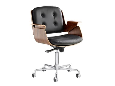 D49 - Swivel chair with 5-spoke base with armrests by Tecta