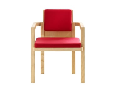 D51 - Upholstered ash armchair with armrests by Tecta