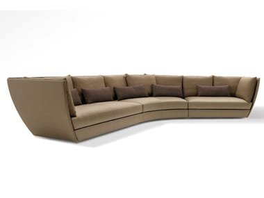 DHOW - Sectional curved fabric sofa by Giorgetti