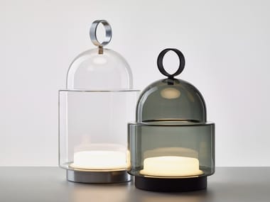 DOME NOMAD - LED cordless blown glass table lamp by Brokis