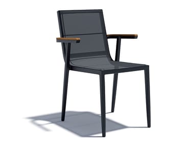 DOMINO - Aluminium garden chair with armrests by Atmosphera