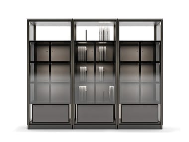 DOMUS - Sectional bookcase with built-in lights by Giorgetti