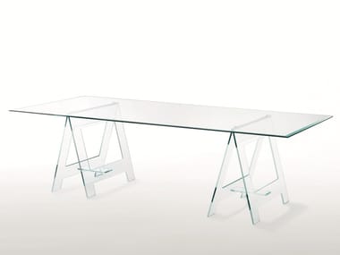 DON CAVALLETTO - Rectangular crystal table by Glas Italia