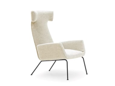 DORA - Wing upholstered fabric armchair with armrests by Pianca