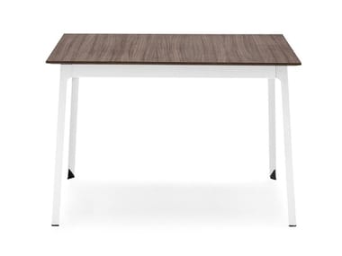 DOT - Square steel and wood table by Calligaris