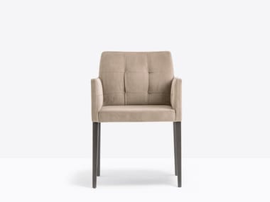 DRESS 536 - Tufted upholstered easy chair with armrests by Pedrali