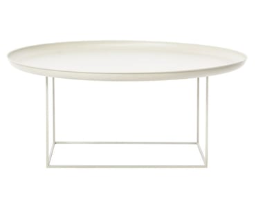 DUKE LARGE - Round metal coffee table with tray by NORR11