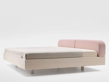 ECLAIR BOLD - Wooden double bed with upholstered headboard by Zeitraum