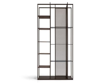 ELECTRA - Double-sided wooden and metal bookcase by Arketipo