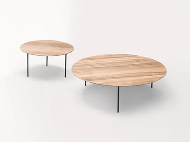 ELIO - Round wooden garden side table by Paola Lenti