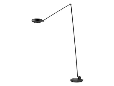 ELLE - LED metal floor lamp with swing arm with dimmer by Lumina