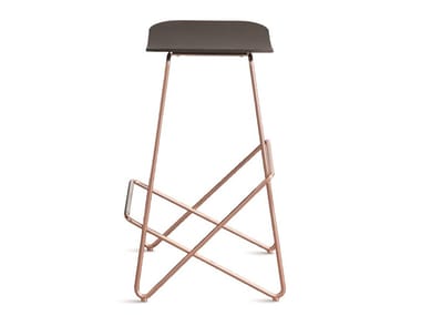 ENDLESS - Steel stool with footrest by Desalto