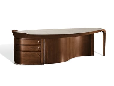 ERASMO - Wooden writing desk with drawers by Giorgetti