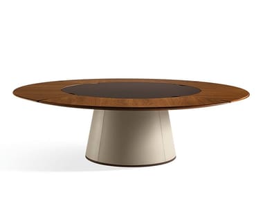 FANG - Round wooden table by Giorgetti