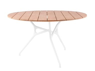 BRANCH TABLE LIDO - Iroko and die cast aluminium garden table by Cappellini