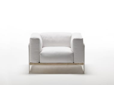 FILO OUTDOOR - Fabric garden armchair with armrests by Living Divani