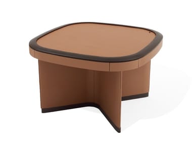 FLAMINGO - Square leather game table by Giorgetti