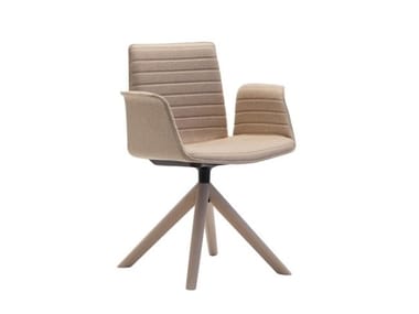 FLEX ARMCHAIR SO1647 - Trestle-based chair with armrests by Andreu World