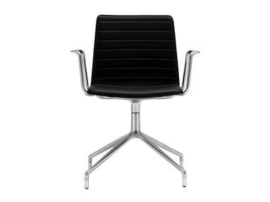 FLEX HIGH BACK SO1644 - Chair with 5-spoke base with armrests with castors by Andreu World