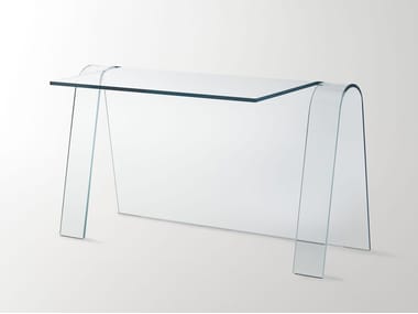 FOLIO - Rectangular crystal writing desk by Glas Italia