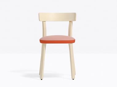 FOLK 2940 - Ash chair with integrated cushion by Pedrali