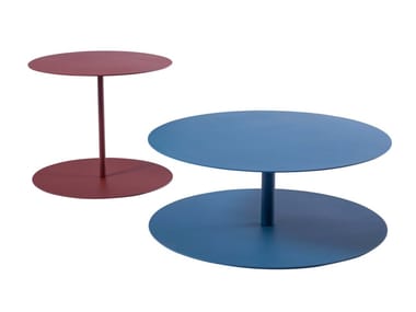 GONG LIDO - Low stainless steel sheet garden side table by Cappellini