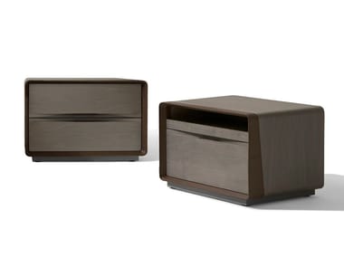 FRAME - Rectangular maple bedside table with drawers by Giorgetti