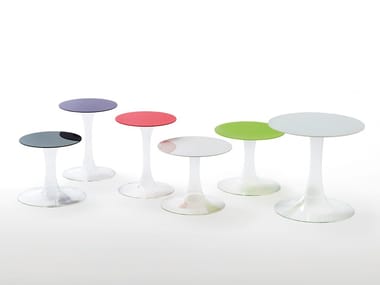 FUNGHETTI - Round crystal coffee table by Glas Italia