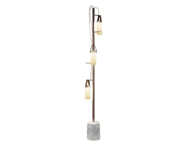 GALERIE - LED blown glass, metal and marble floor lamp by FontanaArte