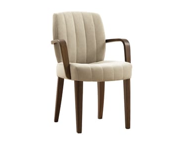 GALLANT - Upholstered leather chair with armrests by Tonon