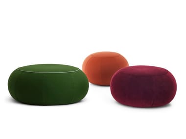 GEO - Round fabric pouf with removable lining by Saba Italia