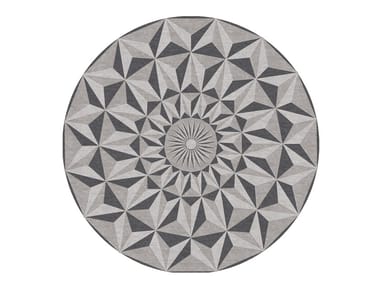 GEOMETRICS - Handmade round silk rug with geometric shapes by Giorgetti