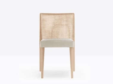 GLAM 433 - Wooden chair with woven cane backrest by Pedrali