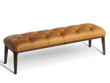 GLENN - Tufted upholstered leather bench by Poltrona Frau