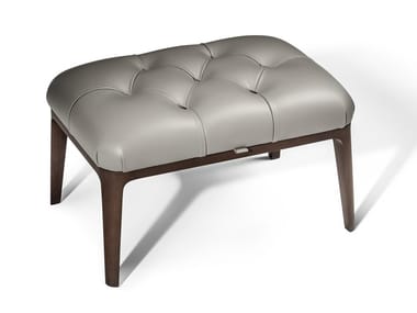 GLENN - Leather footstool by Poltrona Frau