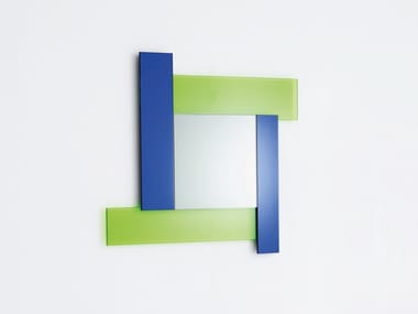 GLI SPECCHI DI DIONISO 2 - Square wall-mounted framed mirror by Glas Italia