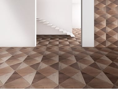 GODRON - Walnut wall/floor tiles by Giorgetti