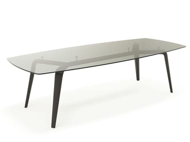 GRAMERCY - Rectangular wood and glass table by Misuraemme