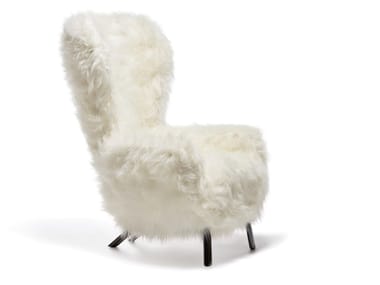 GUELFO FUR - Bergere high-back fake fur armchair by Opinion Ciatti