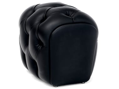 GUELFO - Tufted upholstered leather pouf by Opinion Ciatti