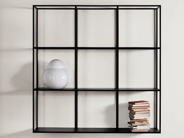 HARDY - Open wall-mounted metal bookcase by Meridiani