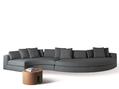 HAROLD - Curved fabric sofa with removable cover by Meridiani