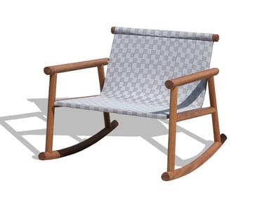 HASHI - Rocking fabric garden armchair by Gervasoni