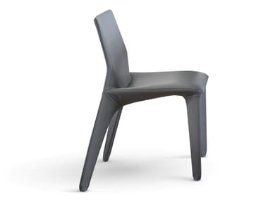 HERON - Upholstered leather chair by Bonaldo