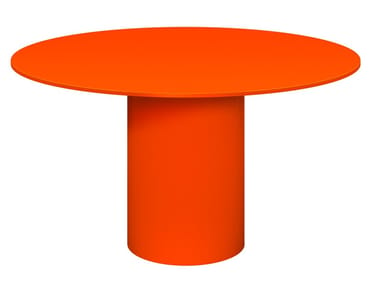 HIROKI - Round powder coated steel table by e15