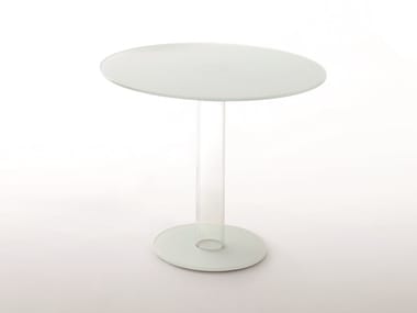 HUB BISTROT - Round crystal table by Glas Italia