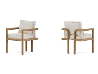 IMANE - Iroko garden chair with armrests by Paolo Castelli