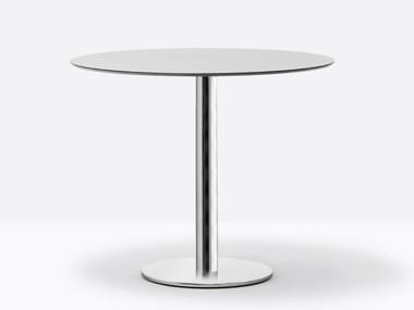 INOX 4411 - Round steel contract table by Pedrali